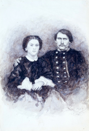 Е.И.Сурикова (Виноградова) с мужем С.В.Виноградовым.1894.